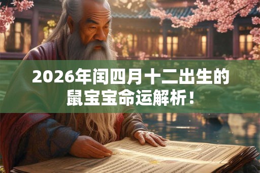 2026年闰四月十二出生的鼠宝宝命运解析！