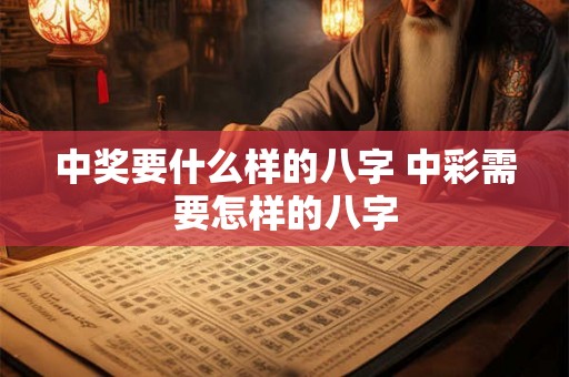 中奖要什么样的八字 中彩需要怎样的八字