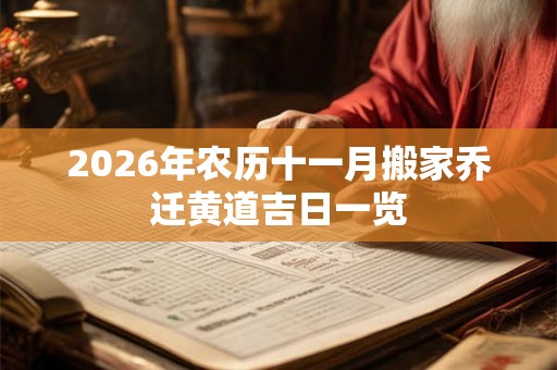 2026年农历十一月搬家乔迁黄道吉日一览 2026年农历十一月搬家乔迁黄道吉日一览