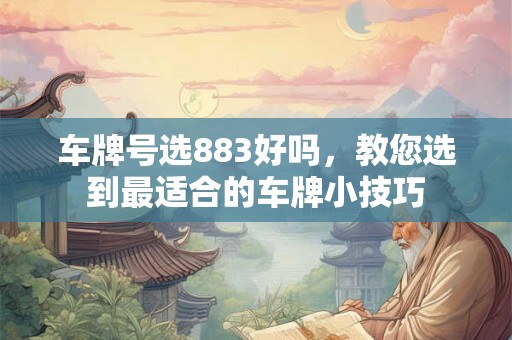 车牌号选883好吗，教您选到最适合的车牌小技巧