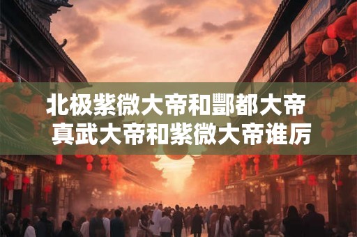 北极紫微大帝和酆都大帝  真武大帝和紫微大帝谁厉害