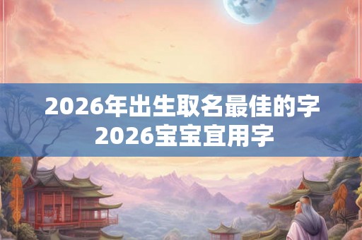 2026年出生取名最佳的字 2026宝宝宜用字
