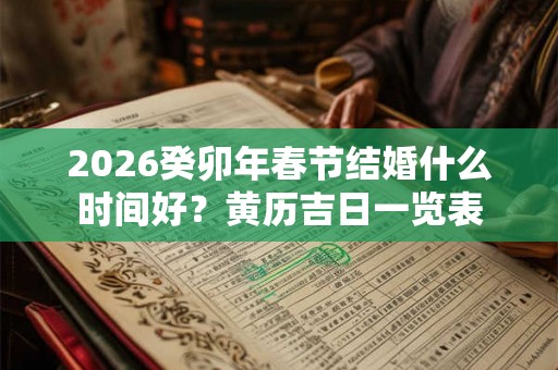2026癸卯年春节结婚什么时间好？黄历吉日一览表