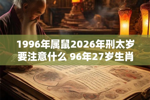1996年属鼠2026年刑太岁要注意什么 96年27岁生肖鼠逢马年运势如何 1996年属鼠2026年刑太岁要注意什么 96年27岁生肖鼠逢马年运势如何