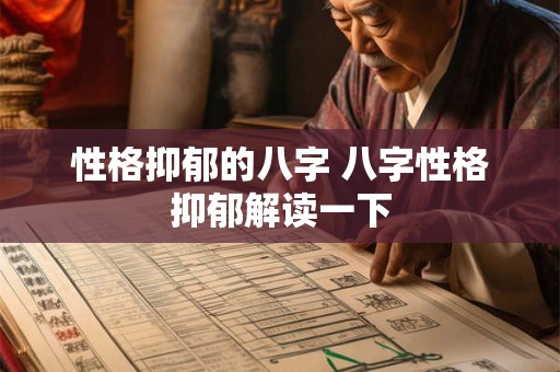 性格抑郁的八字 八字性格抑郁解读一下