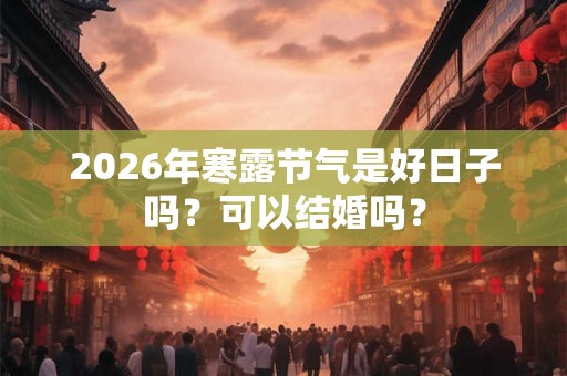 2026年寒露节气是好日子吗?可以结婚吗? 2026年寒露节气是好日子吗?可以结婚吗?