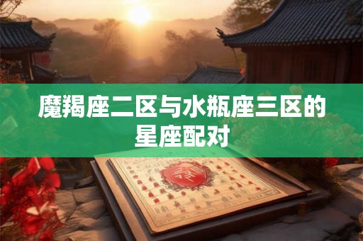 魔羯座二区与水瓶座三区的星座配对