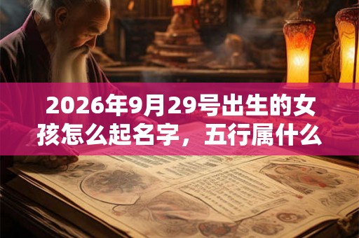 2026年9月29号出生的女孩怎么起名字，五行属什么