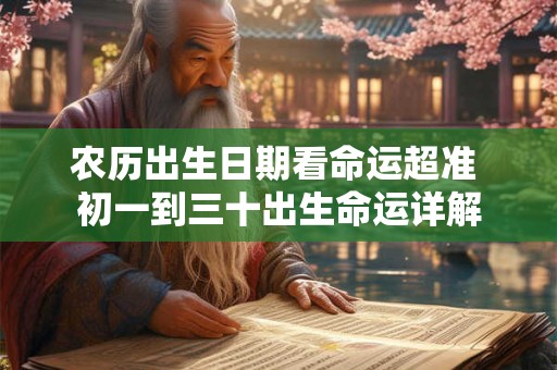 农历出生日期看命运超准 初一到三十出生命运详解 农历出生日期看命运超准 初一到三十出生命运详解