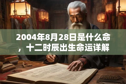 2004年8月28日是什么命，十二时辰出生命运详解