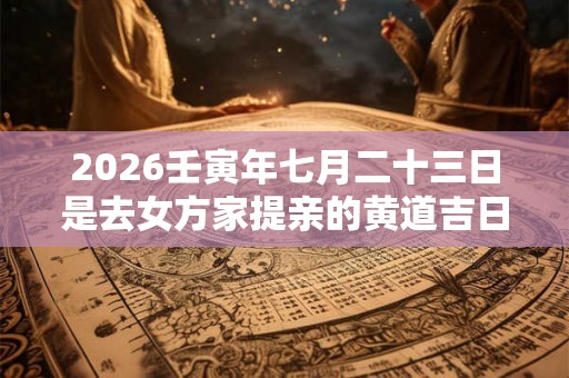 2026壬寅年七月二十三日是去女方家提亲的黄道吉日吗？