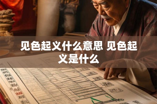 见色起义什么意思 见色起义是什么