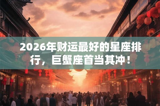 2026年财运最好的星座排行，巨蟹座首当其冲！