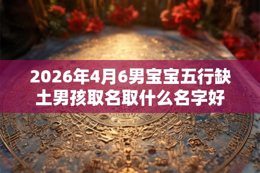 2026年4月6男宝宝五行缺土男孩取名取什么名字好