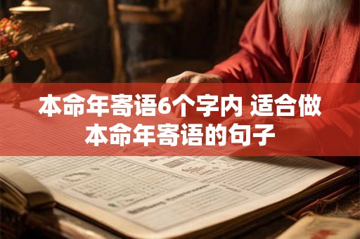 本命年寄语6个字内 适合做本命年寄语的句子