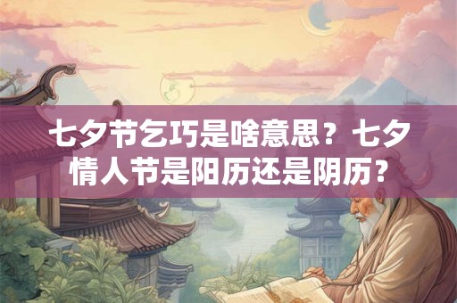 七夕节乞巧是啥意思？七夕情人节是阳历还是阴历？