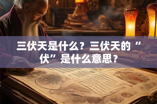 三伏天是什么？三伏天的“伏”是什么意思？