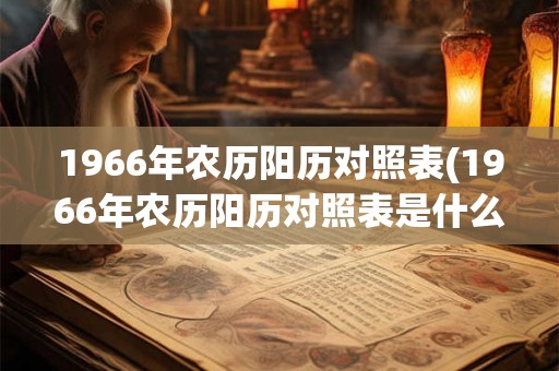 1966年农历阳历对照表(1966年农历阳历对照表是什么？)