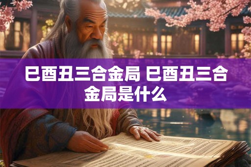 巳酉丑三合金局 巳酉丑三合金局是什么 巳酉丑三合金局 巳酉丑三合金局是什么