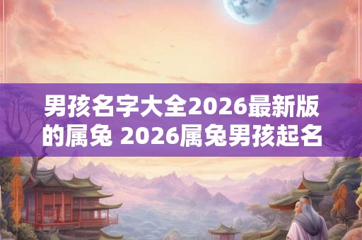 男孩名字大全2026最新版的属兔 2026属兔男孩起名最佳字