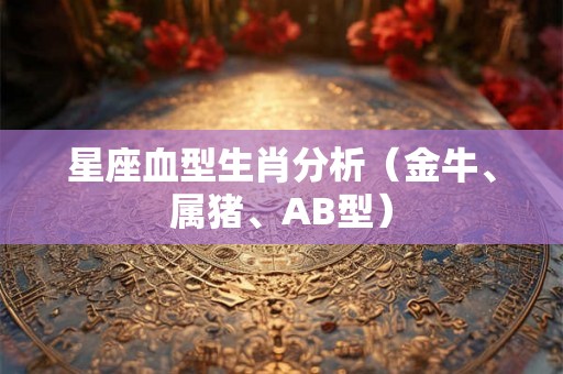 星座血型生肖分析（金牛、属猪、AB型）