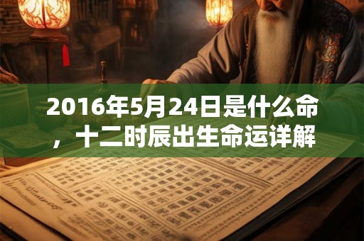 2016年5月24日是什么命，十二时辰出生命运详解