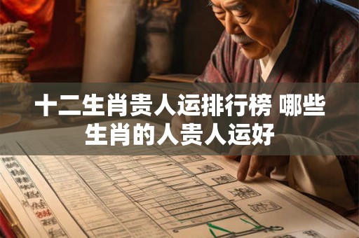 十二生肖贵人运排行榜 哪些生肖的人贵人运好