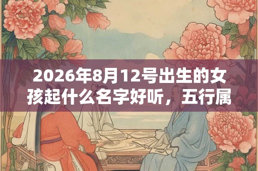2026年8月12号出生的女孩起什么名字好听，五行属什么