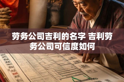劳务公司吉利的名字 吉利劳务公司可信度如何 劳务公司吉利的名字 吉利劳务公司可信度如何