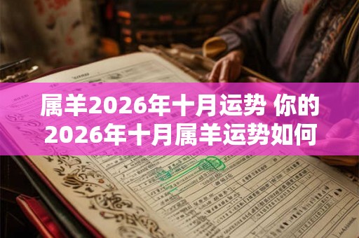 属羊2026年十月运势 你的2026年十月属羊运势如何
