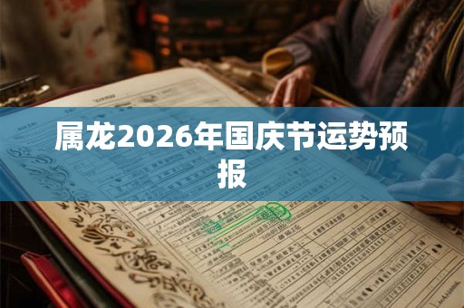 属龙2026年国庆节运势预报