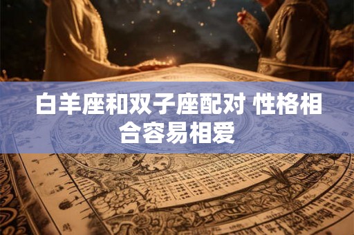 白羊座和双子座配对 性格相合容易相爱