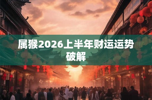 属猴2026上半年财运运势破解