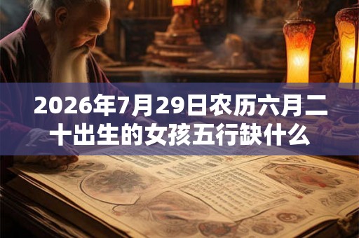 2026年7月29日农历六月二十出生的女孩五行缺什么