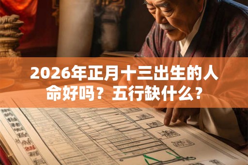 2026年正月十三出生的人命好吗？五行缺什么？
