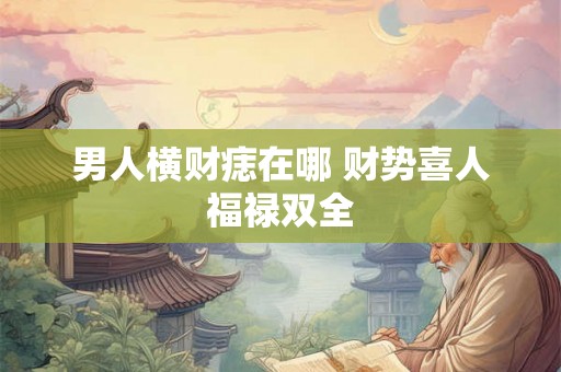 男人横财痣在哪 财势喜人福禄双全