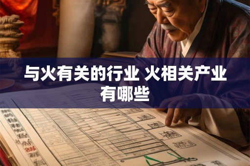 与火有关的行业 火相关产业有哪些