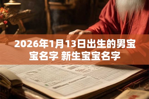 2026年1月13日出生的男宝宝名字 新生宝宝名字