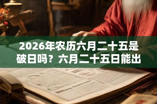 2026年农历六月二十五是破日吗？六月二十五日能出殡吗？