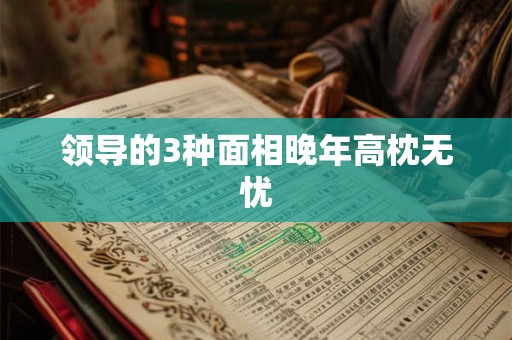 领导的3种面相晚年高枕无忧