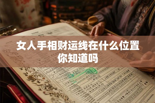 女人手相财运线在什么位置你知道吗