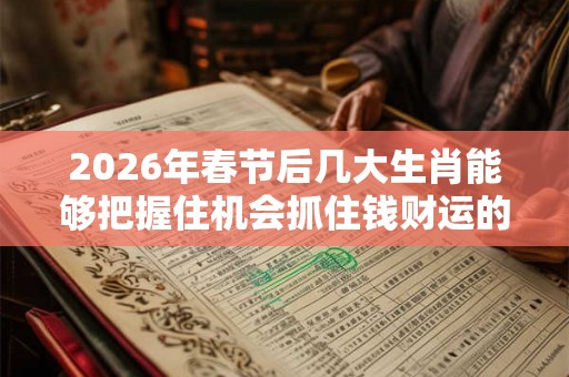2026年春节后几大生肖能够把握住机会抓住钱财运的生肖