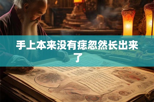 手上本来没有痣忽然长出来了