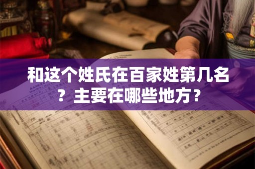 和这个姓氏在百家姓第几名?主要在哪些地方? 和这个姓氏在百家姓第几名?主要在哪些地方?