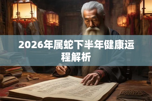 2026年属蛇下半年健康运程解析 2026年属蛇下半年健康运程解析