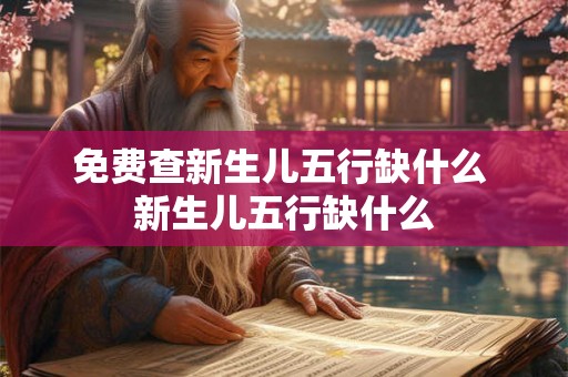 免费查新生儿五行缺什么 新生儿五行缺什么