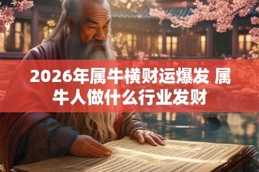 2026年属牛横财运爆发 属牛人做什么行业发财