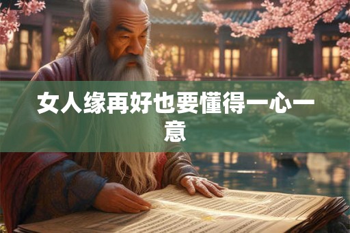 女人缘再好也要懂得一心一意