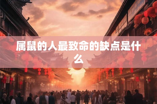 属鼠的人最致命的缺点是什么