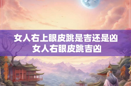 女人右上眼皮跳是吉还是凶 女人右眼皮跳吉凶 女人右上眼皮跳是吉还是凶 女人右眼皮跳吉凶